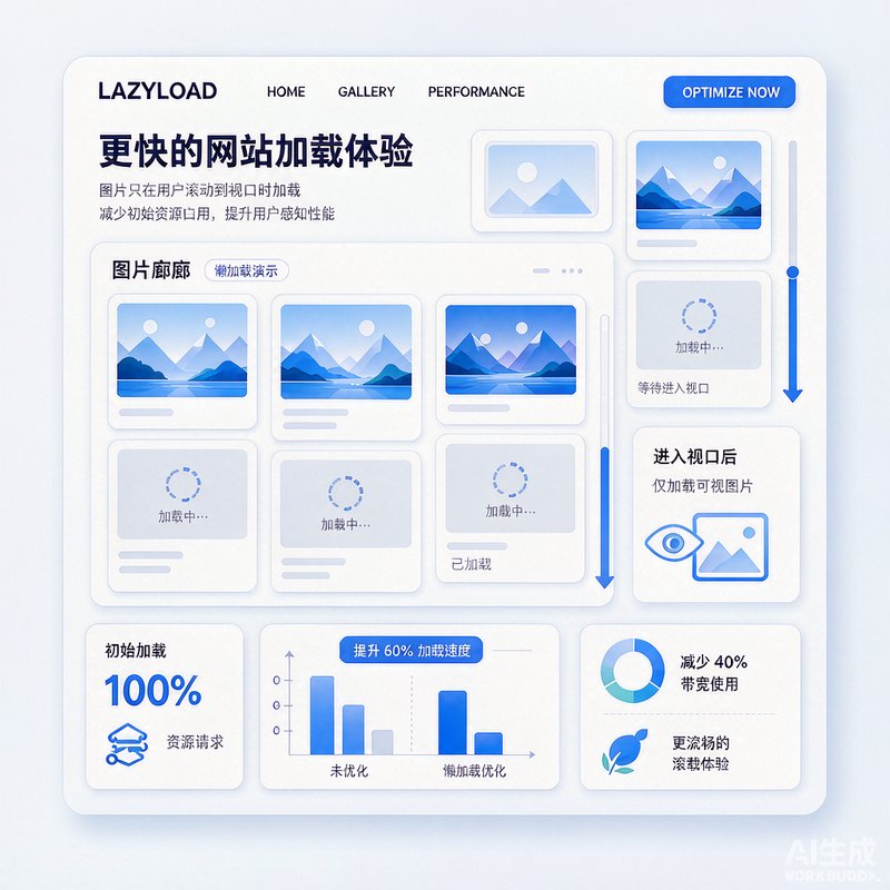 网站图片懒加载技术优化网页性能示意图