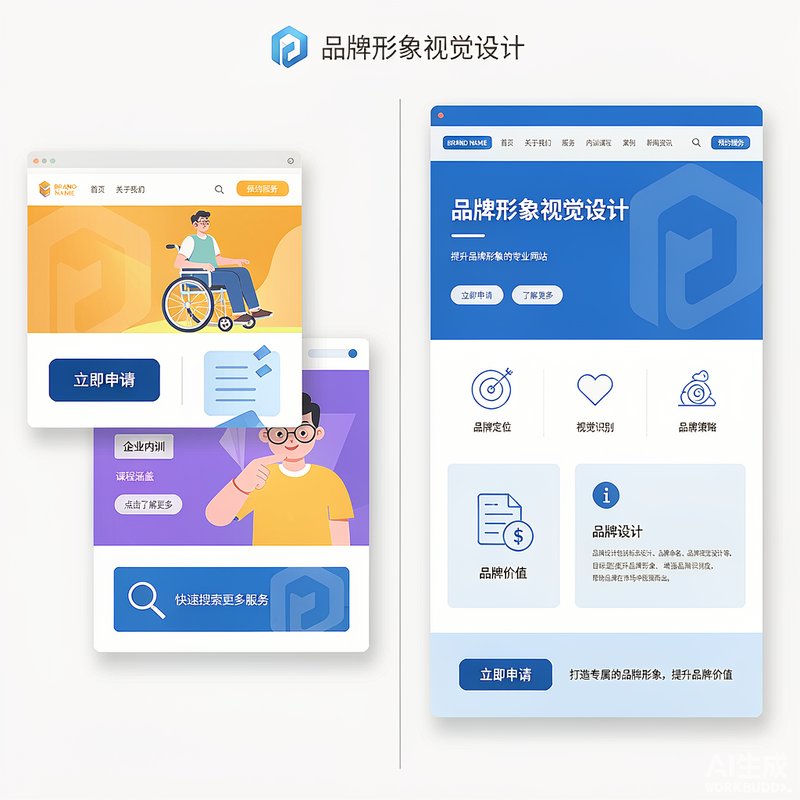 企业网站品牌视觉不统一影响对比
